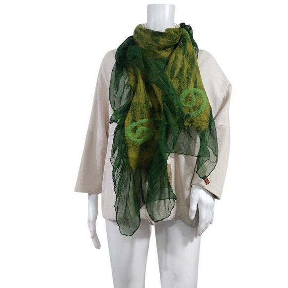 Windhorse Accessories - Windhorse NWT Whimsy Artsey Gauzy Lagenlook Wool Silk Blend Scarf